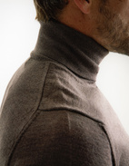 Roll Neck Merino Brown Melange Stl XL