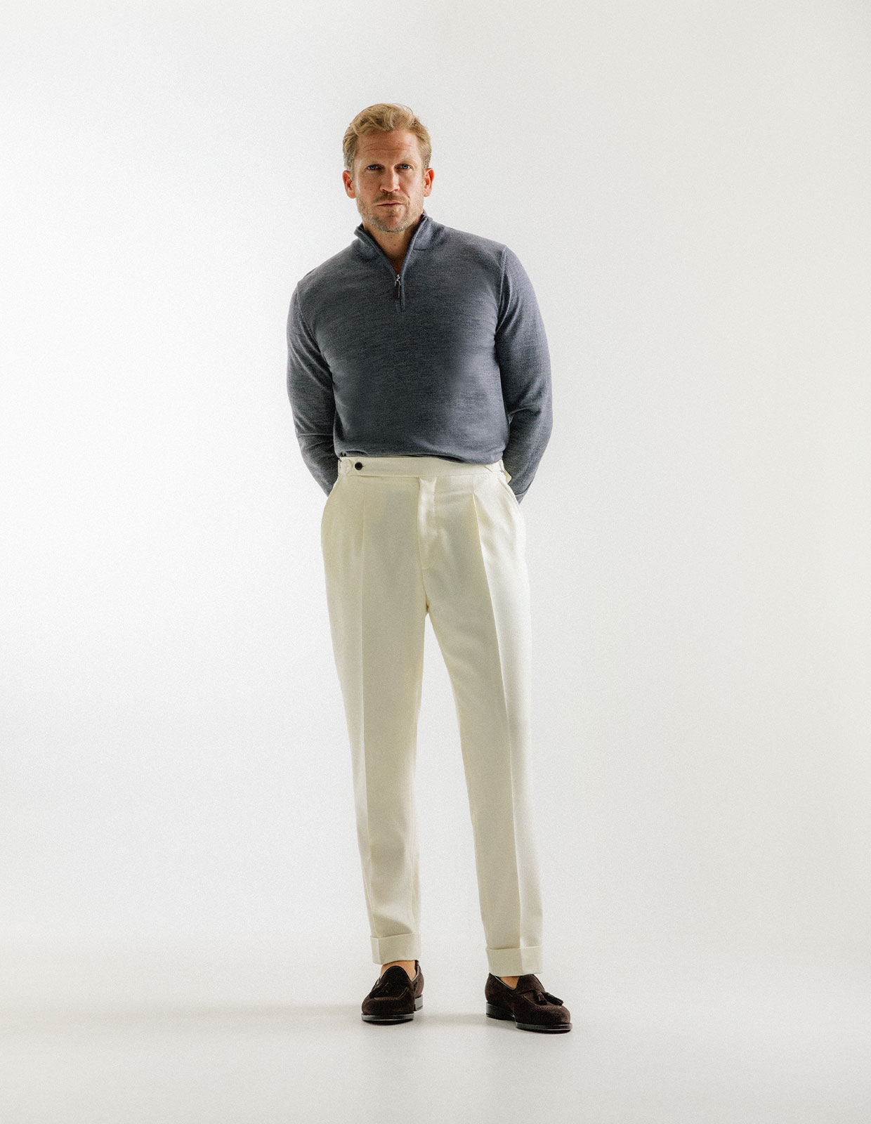 Half Zip Tröja Merinoull Grå 3XL