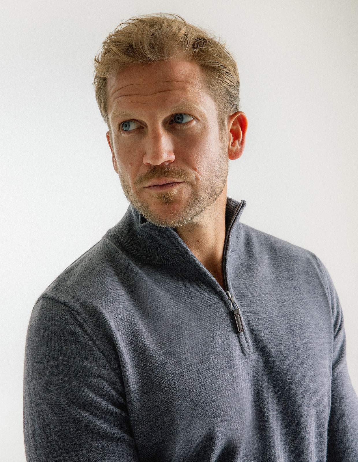 Half Zip Tröja Merinoull Grå 3XL