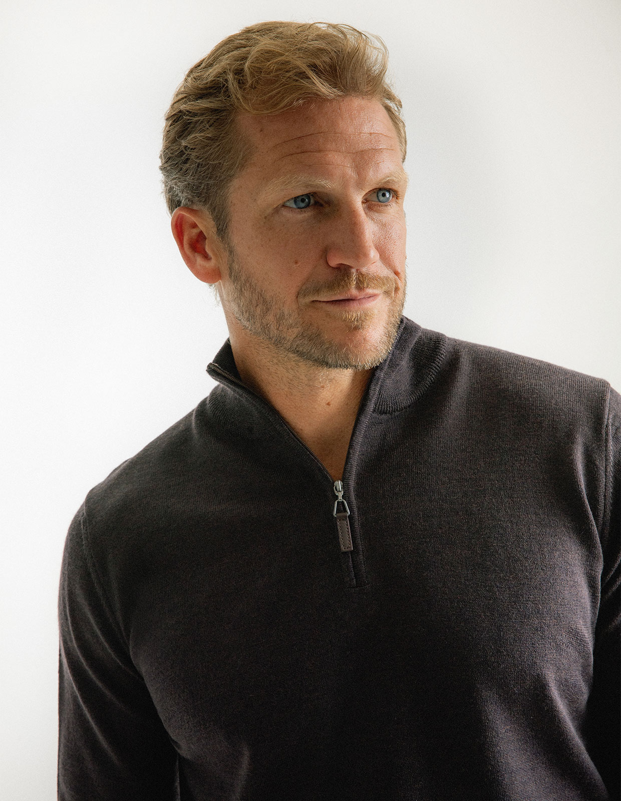 Half Zip Tröja Merinoull Brun