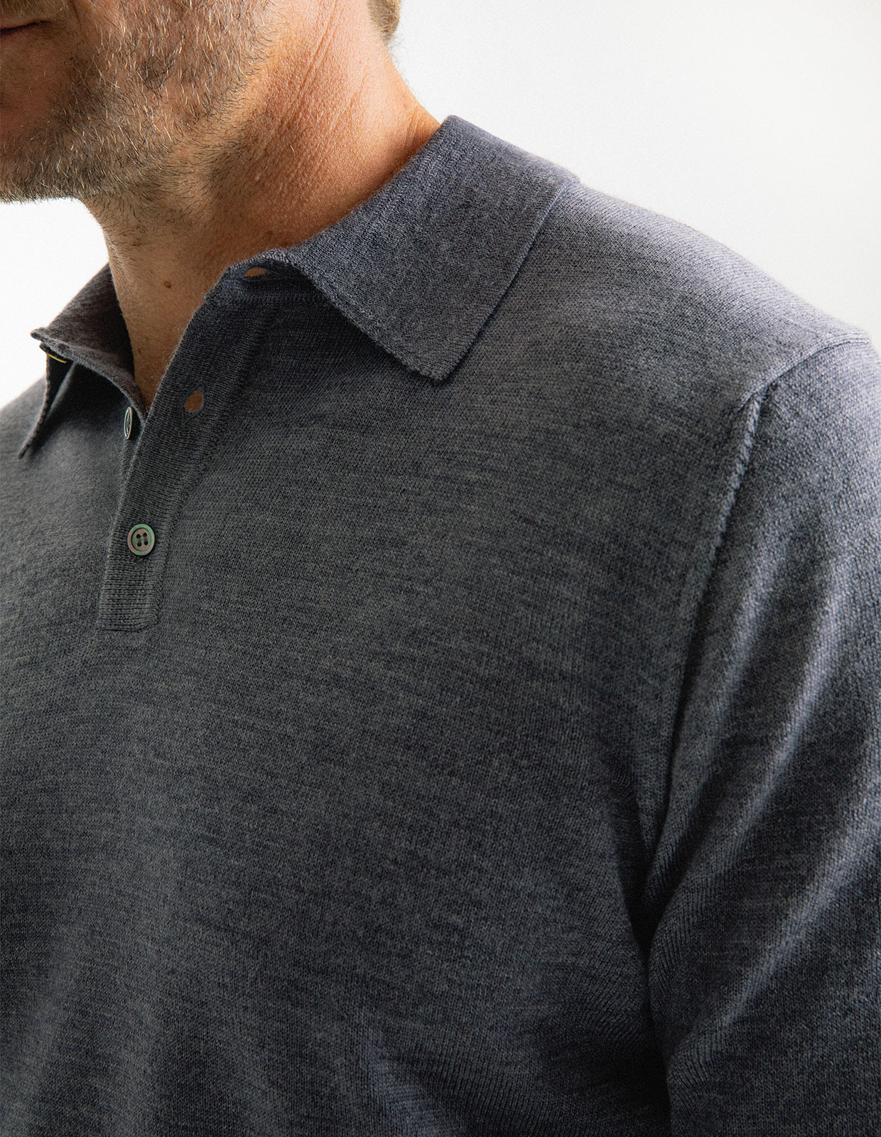 Poloshirt Merino Grå Stl S