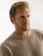 Tröja Rundhals Ull/Cashmere Beige L