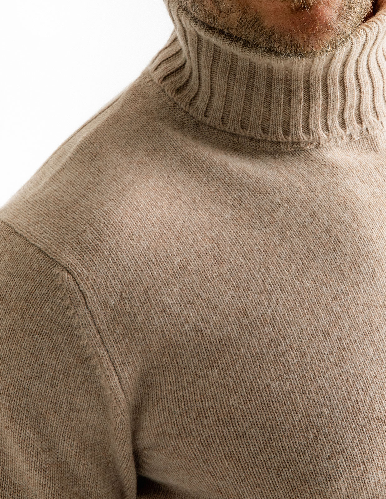 Polotröja Ull/Cashmere Beige