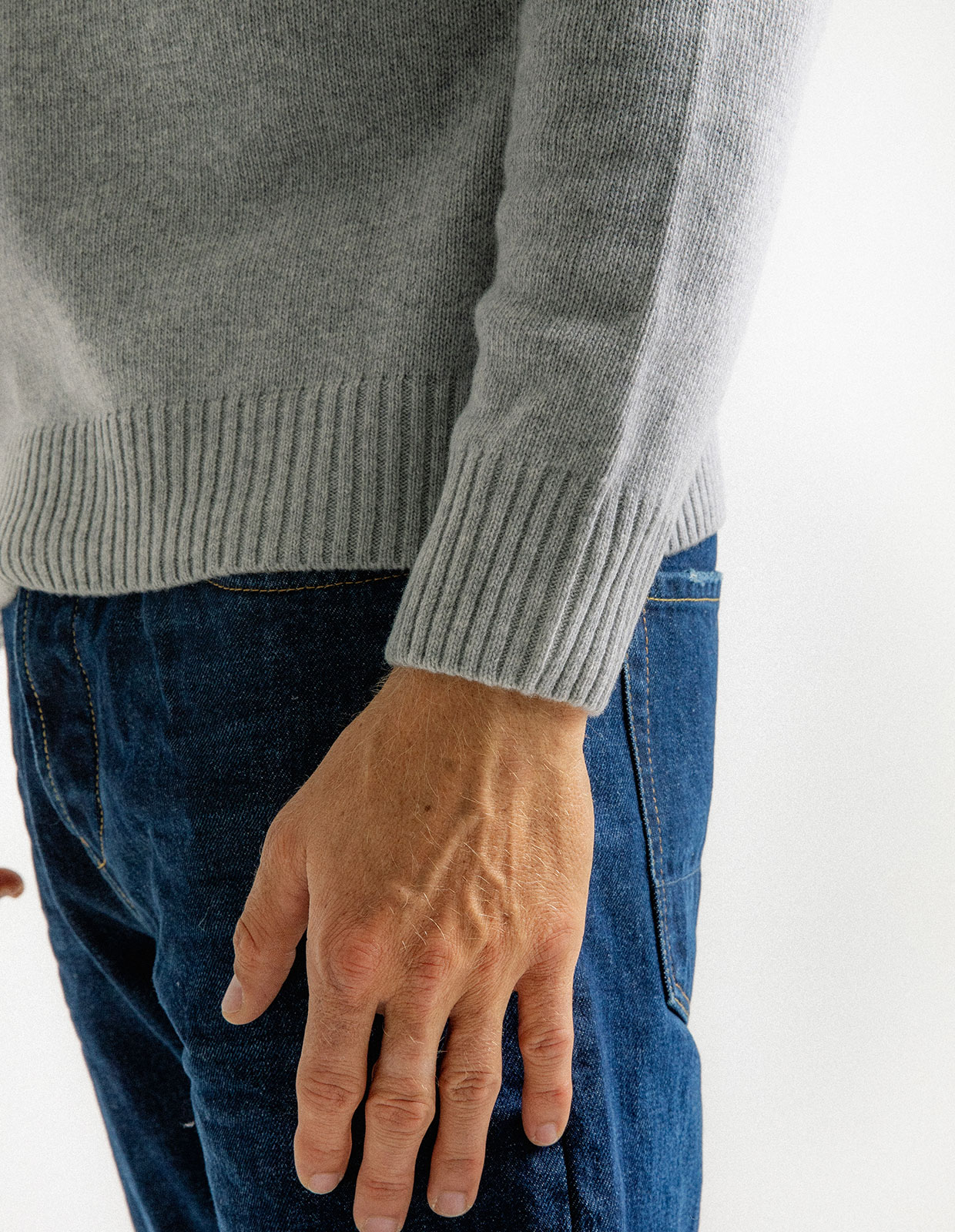 Polotröja Ull/Cashmere Ljusgrå