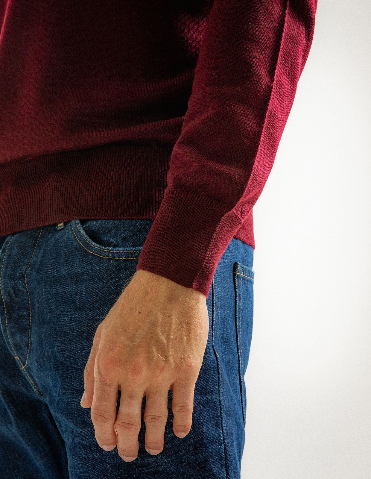 Roll Neck Merino Bordeaux Stl XL