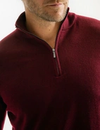Half Zip Tröja Merinoull Vinröd