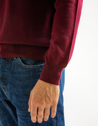 Half Zip Tröja Merinoull Vinröd Stl S