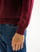 Half Zip Tröja Merinoull Vinröd