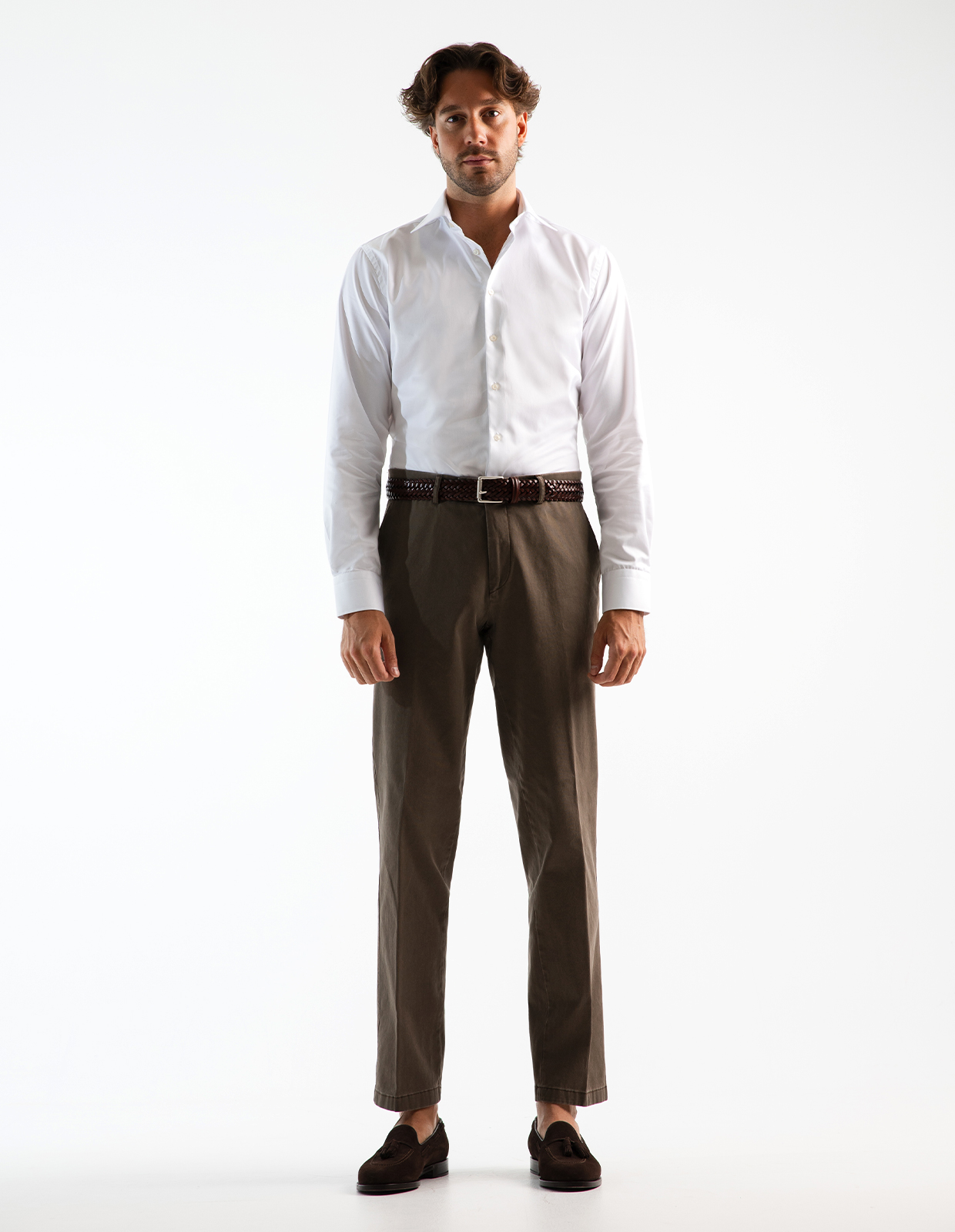 Slim Fit Skjorta Bomull White Stl 38