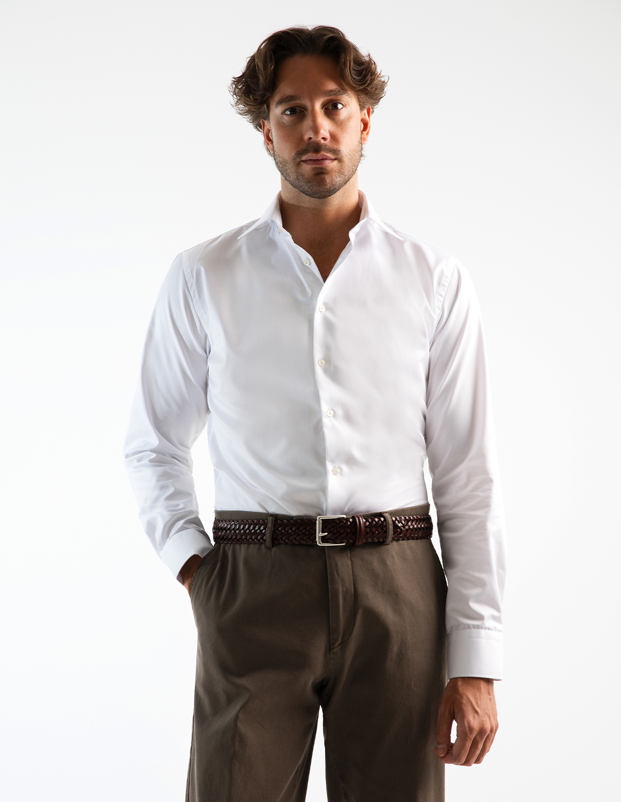 Slim Fit Skjorta Bomull White