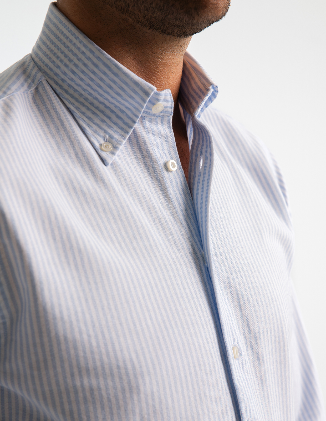 Slim Fit Oxford Skjorta Blå/Vit Randig Stl 44