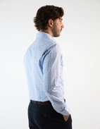 Slim Fit Skjorta Bomull Glencheck Blå