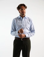 Slim Fit XLÄ Skjorta Bomull Randig Blå/Vit