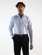 Slim Fit Skjorta Texturmönster Ljusblå Stl 39