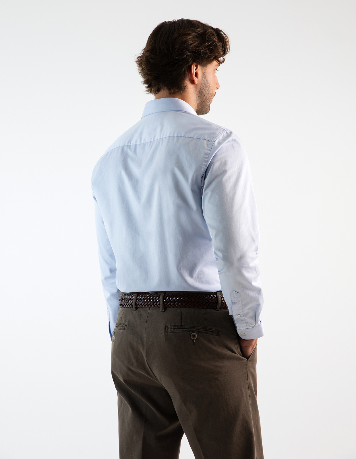 Slim Fit Skjorta Bomull Light Blue