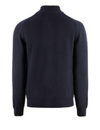 Tröja Zip Ribbstickad Ull Cashmere Navy