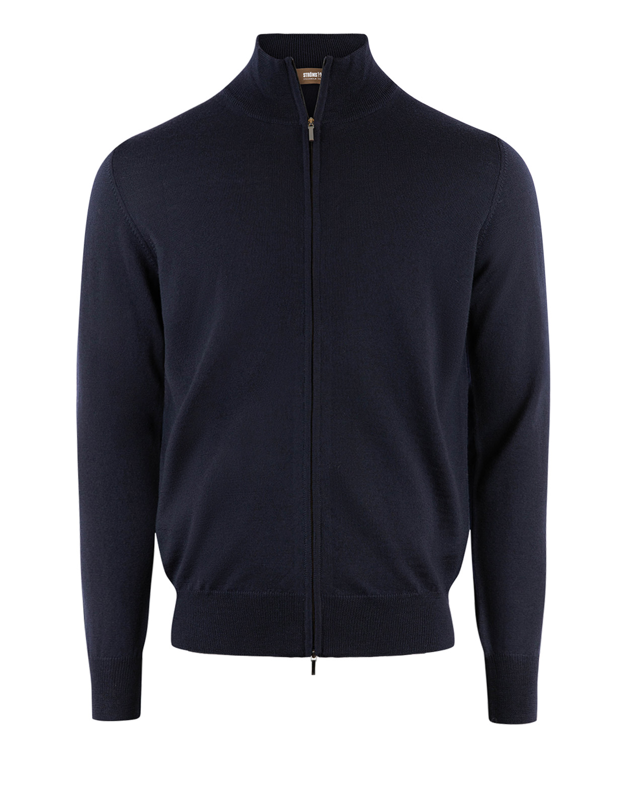 Zip-Cardigan Merinoull Marinblå Stl 3XL