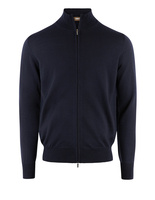 Zip-Cardigan Merinoull Marinblå
