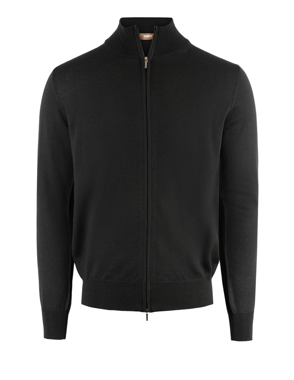 Zip-Cardigan Merinoull Svart Stl XXL