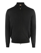 Zip-Cardigan Merinoull Svart