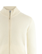 Tröja Zip Ribbstickad ull Cashmere Vit Stl 48