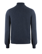 Tröja Zip Ull Cashmere Blå Melerad 54