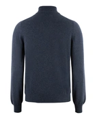 Tröja Zip Ull Cashmere Blå Melerad