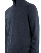 Tröja Zip Ull Cashmere Blå Melerad