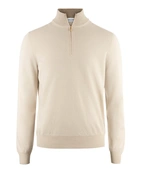 Tröja Zip Ull Cashmere Ljusbeige 48