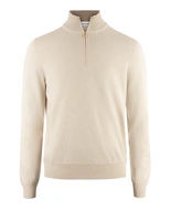 Tröja Zip Ull Cashmere Ljusbeige 48
