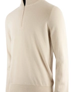 Tröja Zip Ull Cashmere Ljusbeige 48