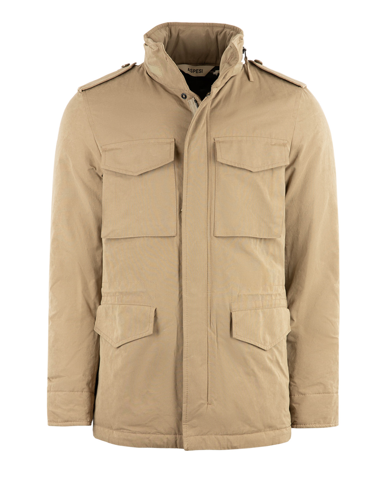 Field Jacket Torrvaxad Bomull Gråbeige