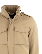 Field Jacket Torrvaxad Bomull Gråbeige