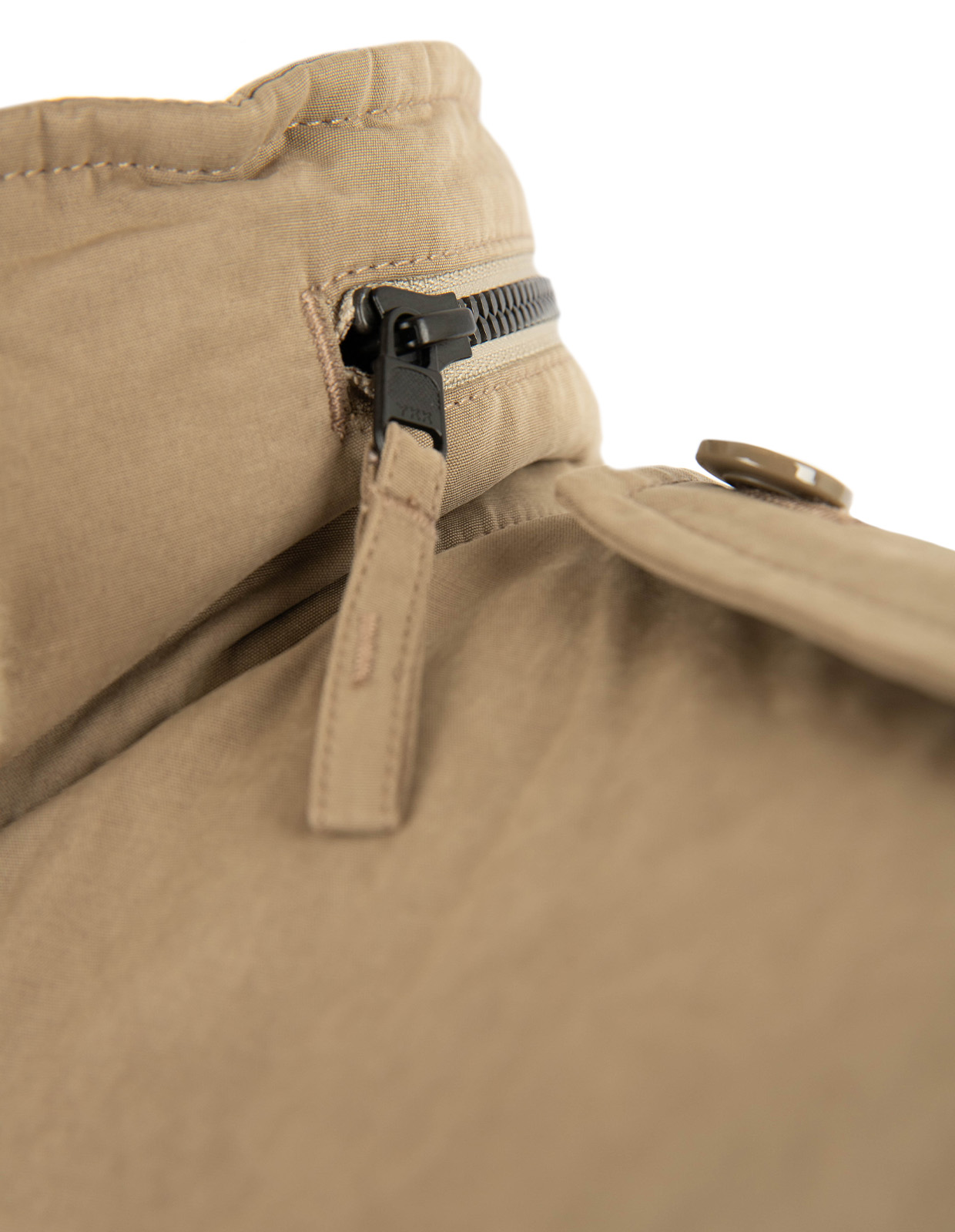 Field Jacket Torrvaxad Bomull Gråbeige