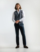 Väst Finstickad Merinoull Grå