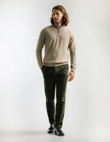 Tröja Zip Cashmere Beige Melerad