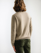 Tröja Zip Cashmere Beige Melerad