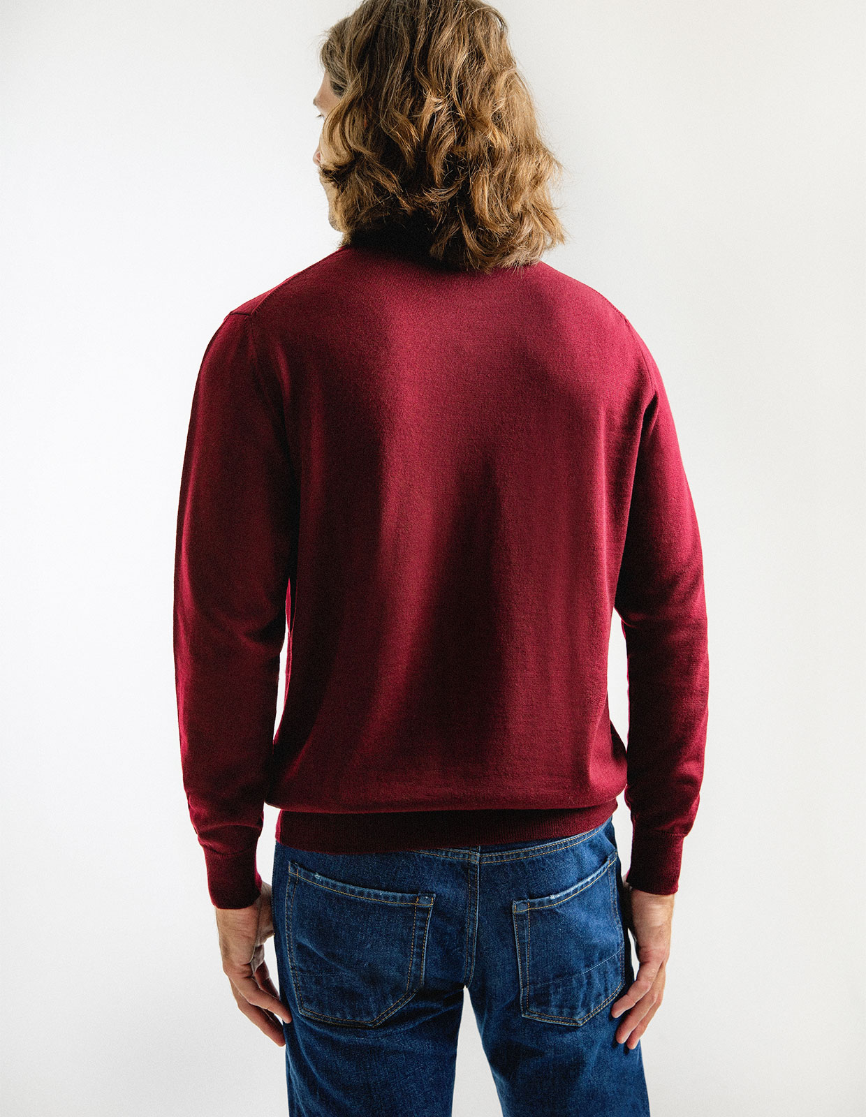 Roll Neck Merino Bordeaux Stl XL