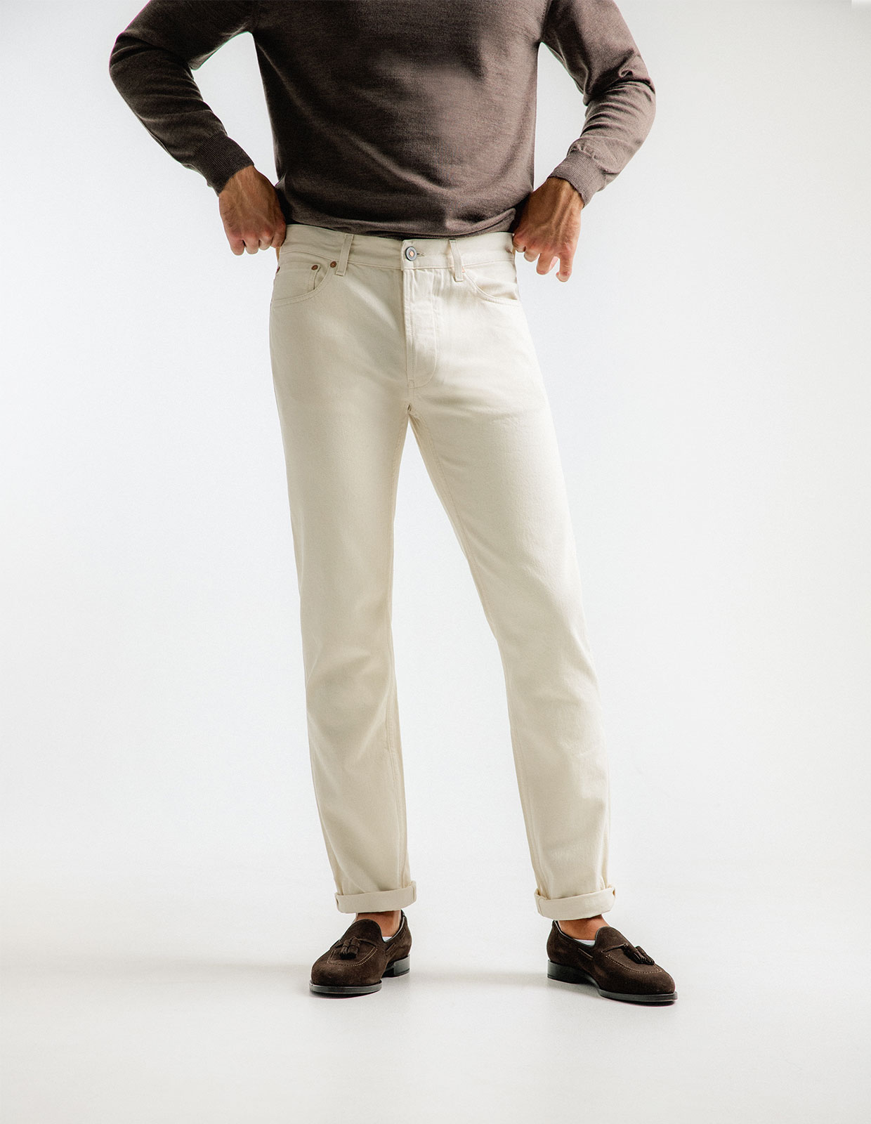 Davide Regular Selvedge Denim Ecru