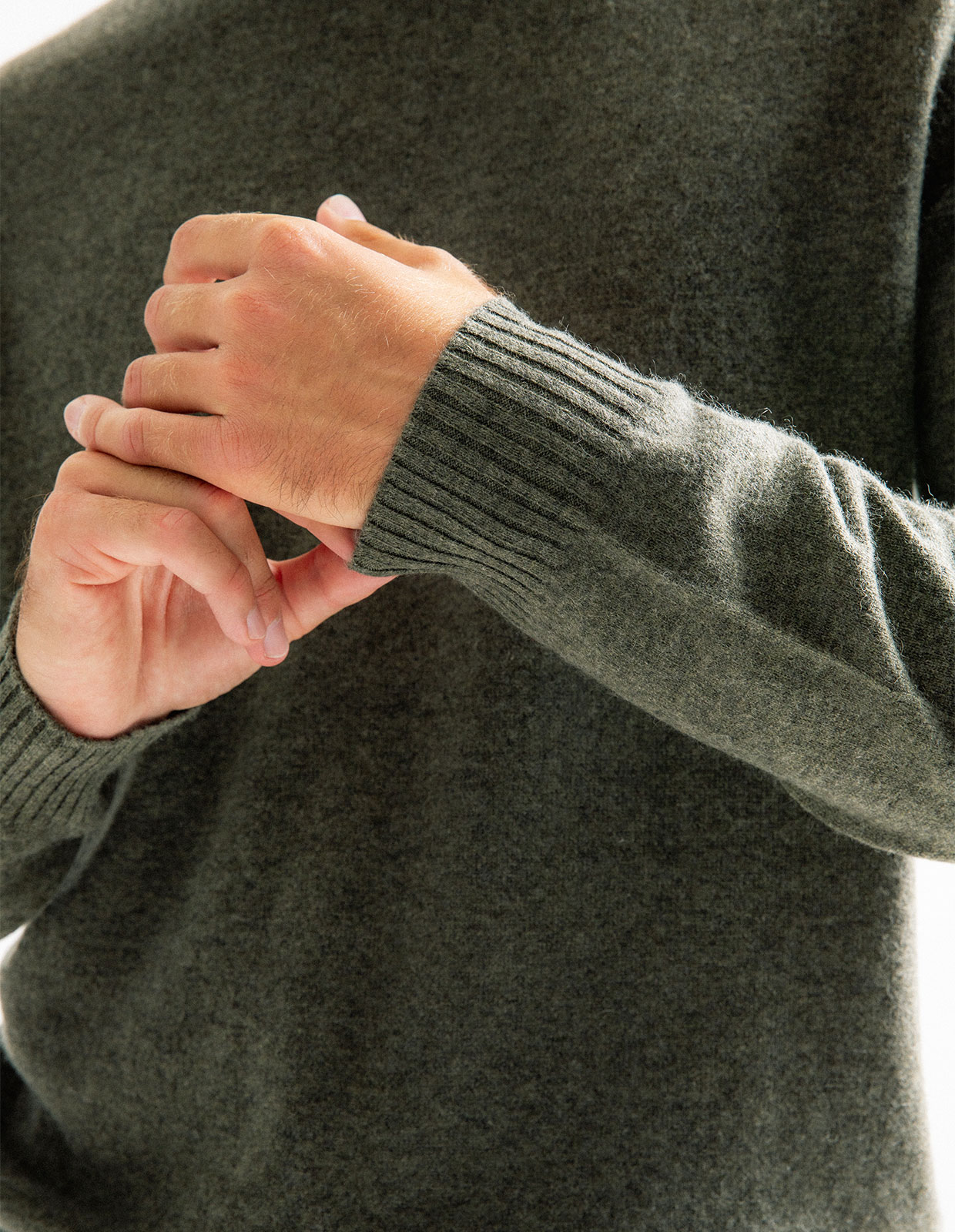 Polotröja Cashmere Grön Melerad