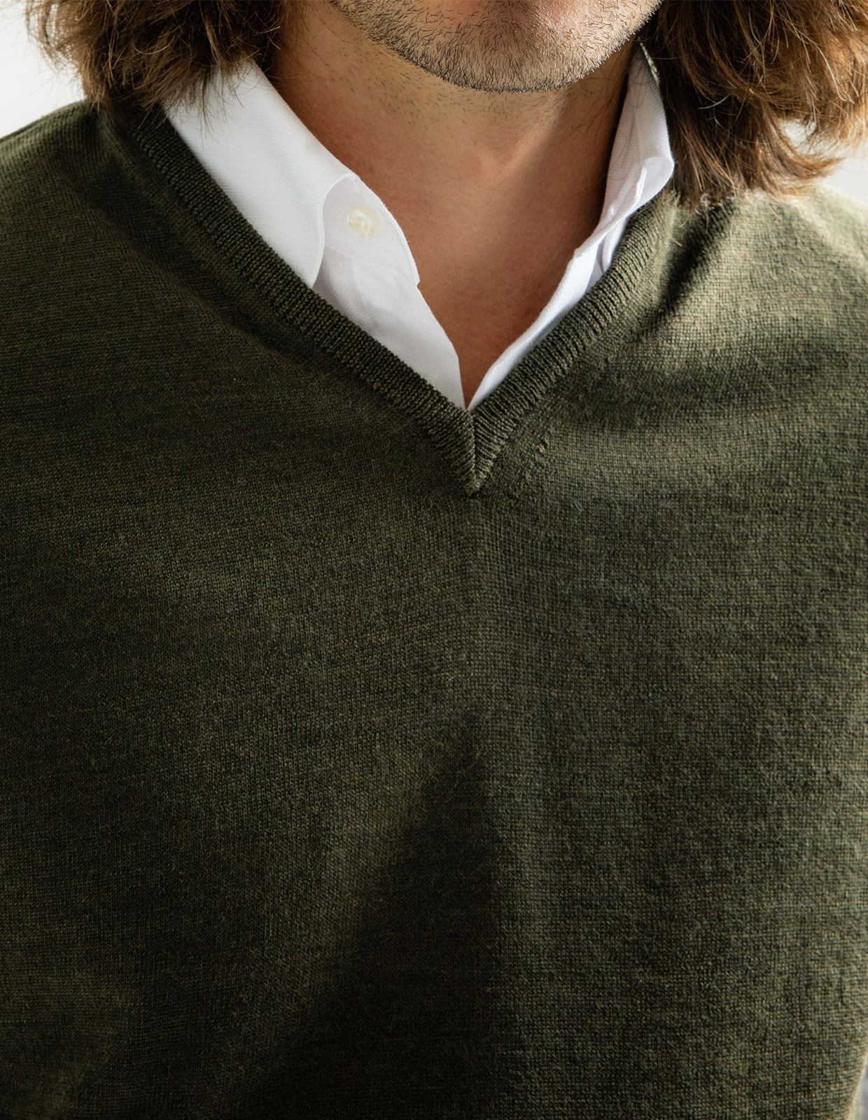 Slipover Merino Olive Green