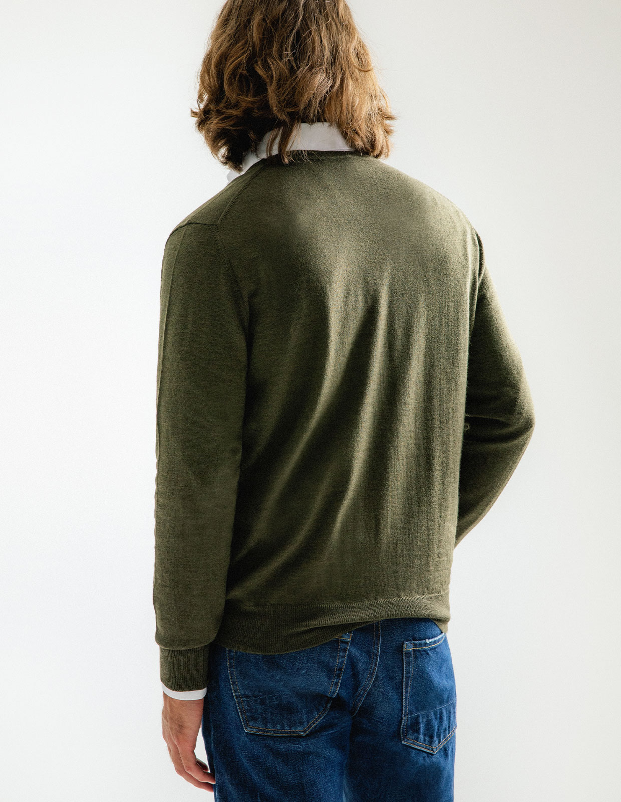 Cardigan Merinoull Grön Stl M