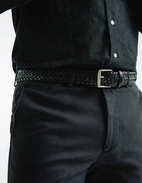 Braided Leather Belt Black