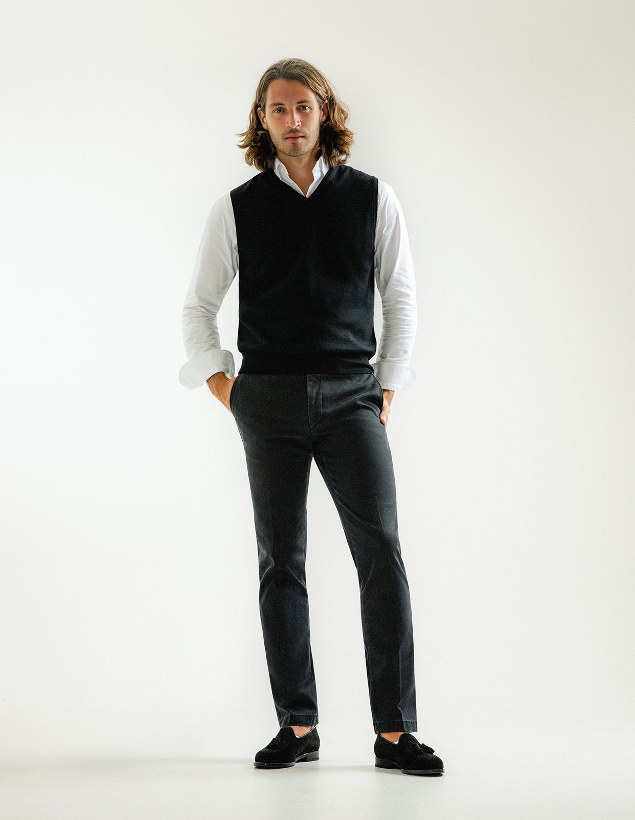 Slipover Merino Svart