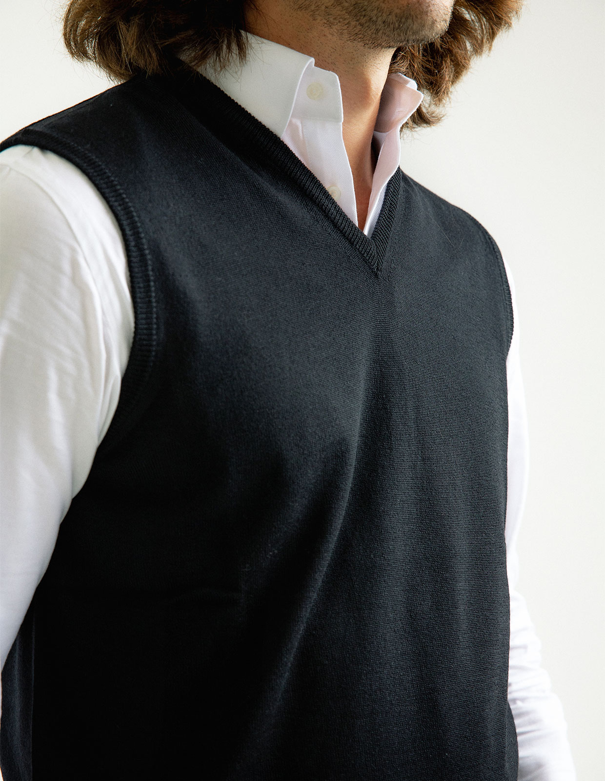 Slipover Merino Svart M