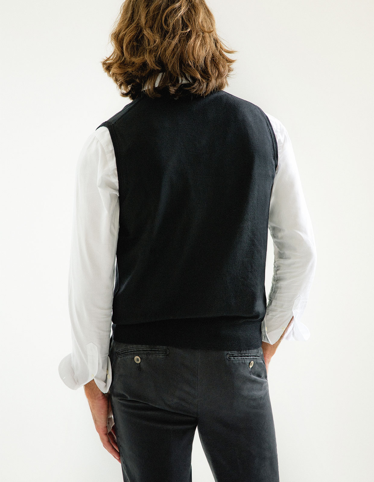 Slipover Merino Svart M