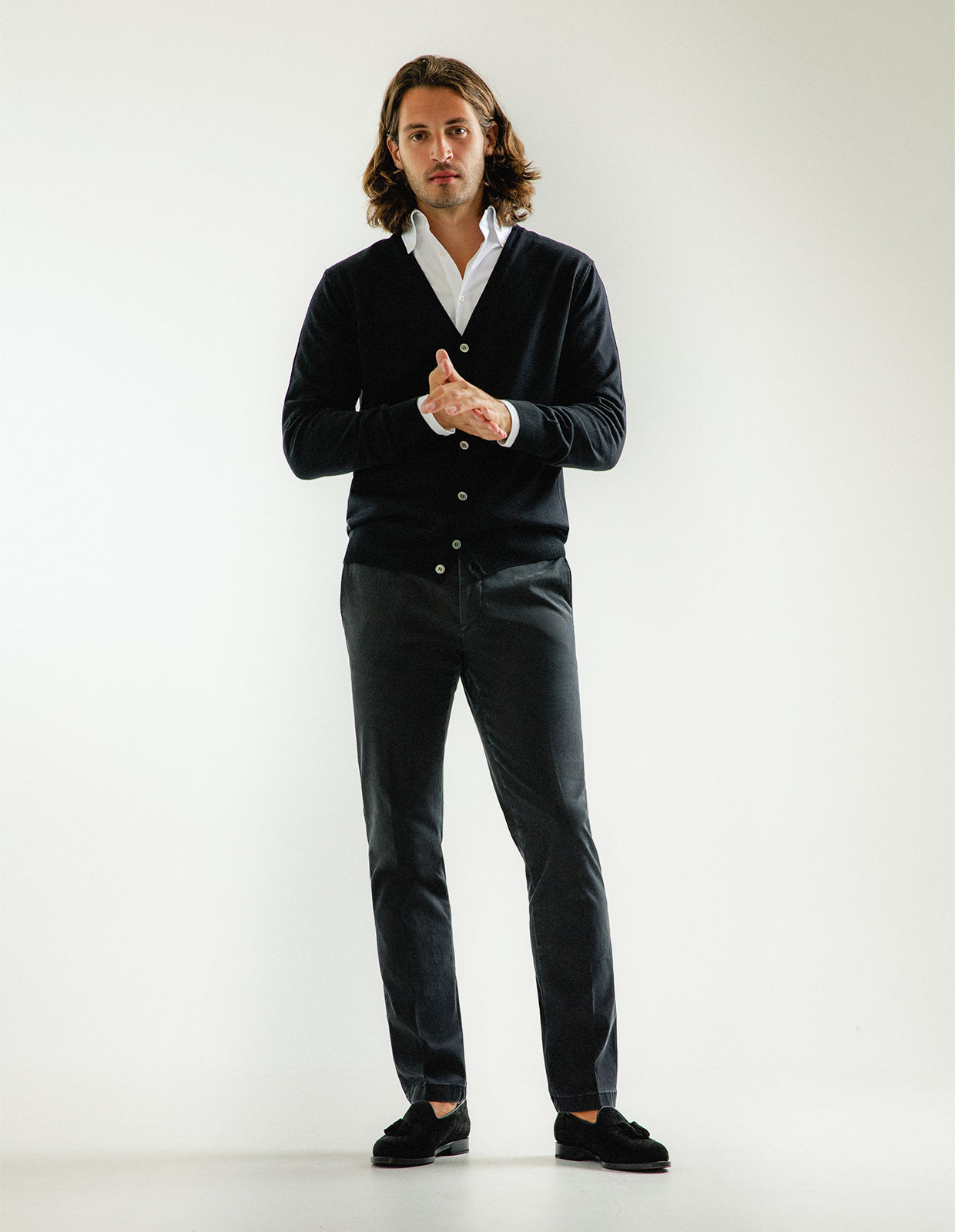 Cardigan Merinoull Svart