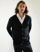 Cardigan Merinoull Svart