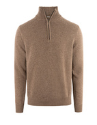Zip-tröja Ull/Cashmere Brun