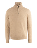 Zip-tröja Ull/Cashmere Beige